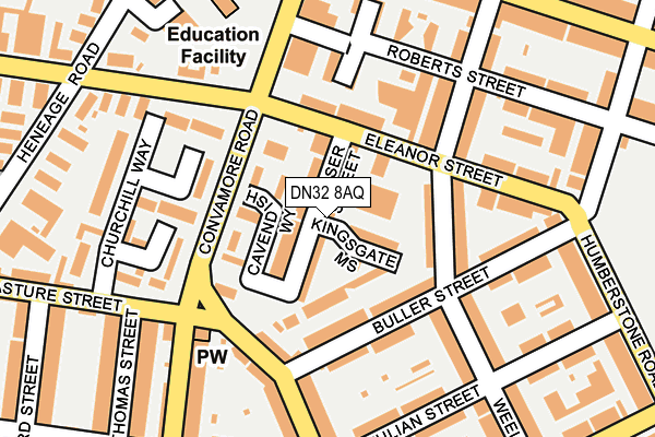 DN32 8AQ map - OS OpenMap – Local (Ordnance Survey)