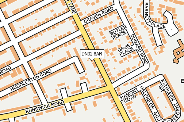 DN32 8AR map - OS OpenMap – Local (Ordnance Survey)