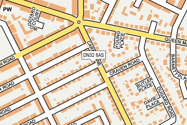 DN32 8AS map - OS OpenMap – Local (Ordnance Survey)