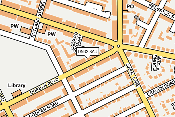 DN32 8AU map - OS OpenMap – Local (Ordnance Survey)