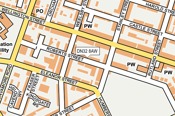 DN32 8AW map - OS OpenMap – Local (Ordnance Survey)