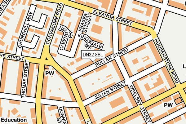 DN32 8BL map - OS OpenMap – Local (Ordnance Survey)