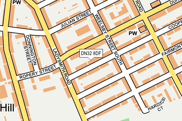 DN32 8DF map - OS OpenMap – Local (Ordnance Survey)