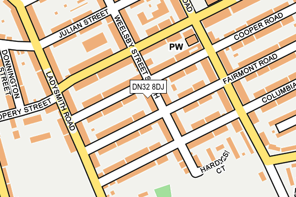 DN32 8DJ map - OS OpenMap – Local (Ordnance Survey)