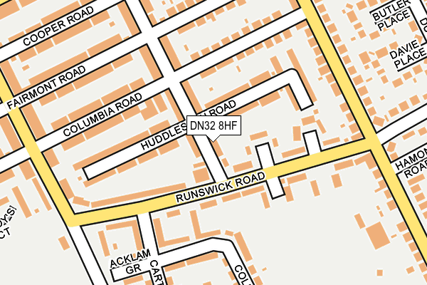 DN32 8HF map - OS OpenMap – Local (Ordnance Survey)