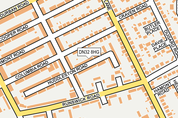 DN32 8HG map - OS OpenMap – Local (Ordnance Survey)
