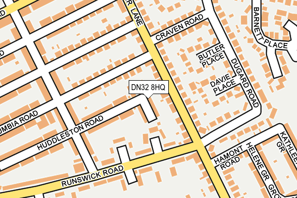 DN32 8HQ map - OS OpenMap – Local (Ordnance Survey)