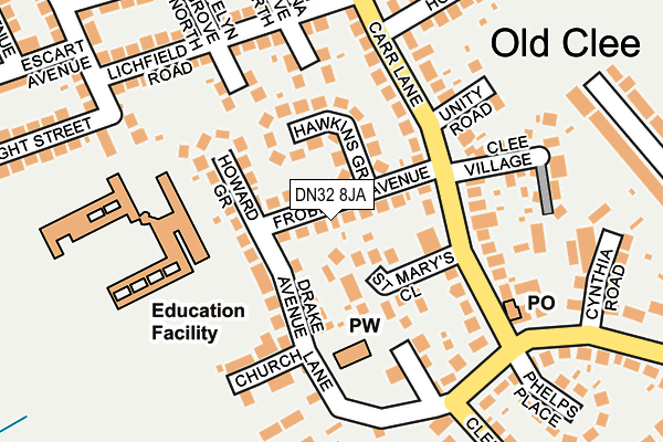 DN32 8JA map - OS OpenMap – Local (Ordnance Survey)