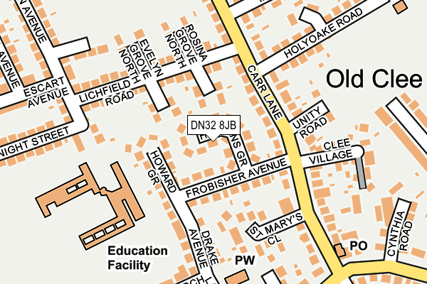DN32 8JB map - OS OpenMap – Local (Ordnance Survey)