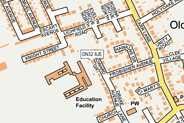 DN32 8JE map - OS OpenMap – Local (Ordnance Survey)