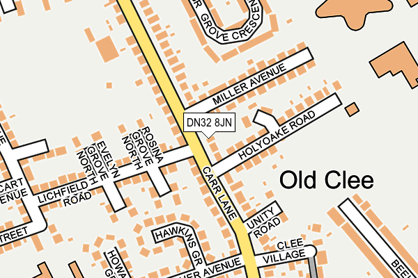 DN32 8JN map - OS OpenMap – Local (Ordnance Survey)