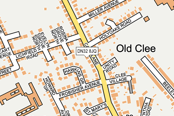 DN32 8JQ map - OS OpenMap – Local (Ordnance Survey)