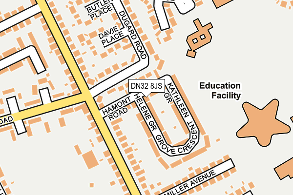DN32 8JS map - OS OpenMap – Local (Ordnance Survey)