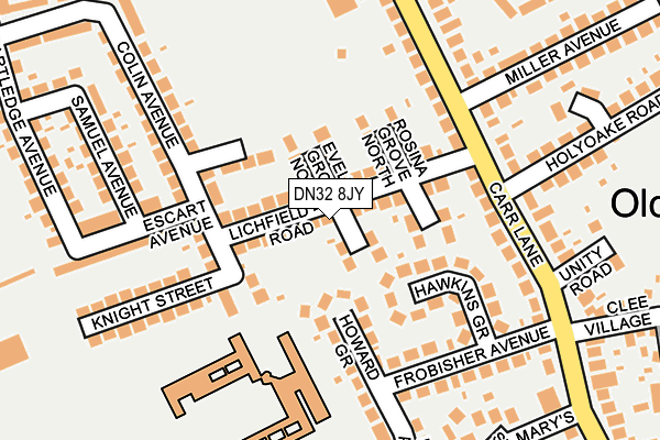 DN32 8JY map - OS OpenMap – Local (Ordnance Survey)