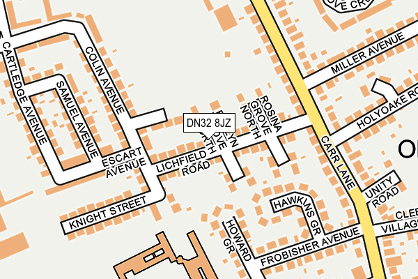 DN32 8JZ map - OS OpenMap – Local (Ordnance Survey)