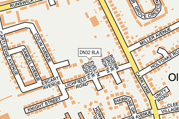 DN32 8LA map - OS OpenMap – Local (Ordnance Survey)