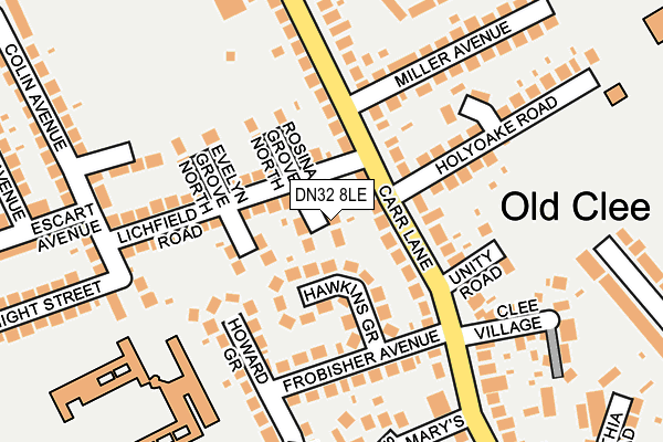 DN32 8LE map - OS OpenMap – Local (Ordnance Survey)