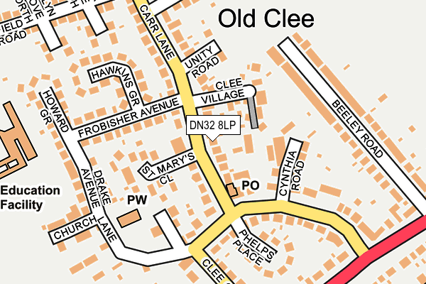 DN32 8LP map - OS OpenMap – Local (Ordnance Survey)