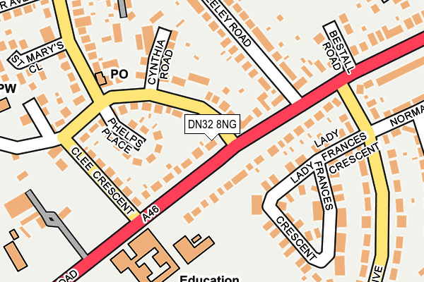 DN32 8NG map - OS OpenMap – Local (Ordnance Survey)