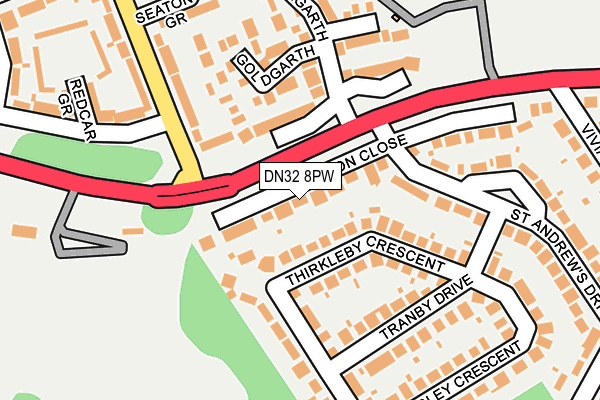 DN32 8PW map - OS OpenMap – Local (Ordnance Survey)