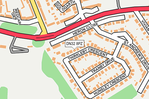 DN32 8PZ map - OS OpenMap – Local (Ordnance Survey)