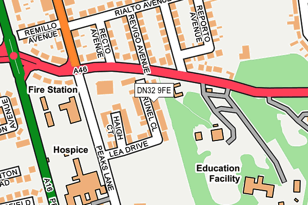 DN32 9FE map - OS OpenMap – Local (Ordnance Survey)