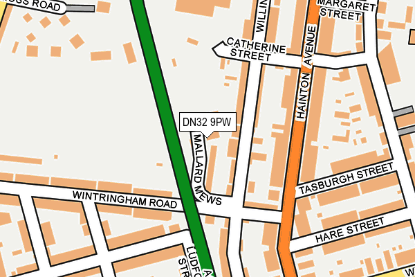 DN32 9PW map - OS OpenMap – Local (Ordnance Survey)