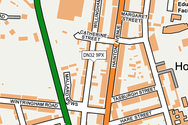 DN32 9PX map - OS OpenMap – Local (Ordnance Survey)