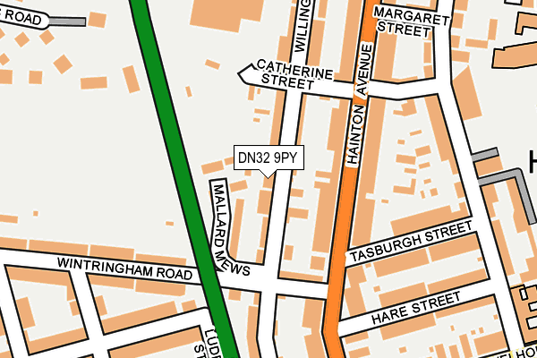DN32 9PY map - OS OpenMap – Local (Ordnance Survey)