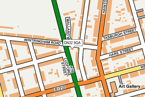 DN32 9QA map - OS OpenMap – Local (Ordnance Survey)