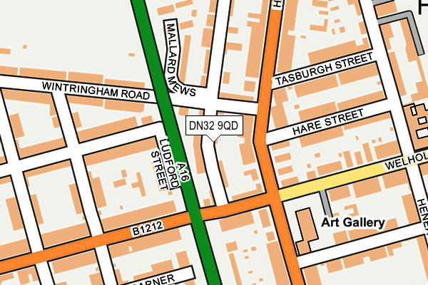 DN32 9QD map - OS OpenMap – Local (Ordnance Survey)