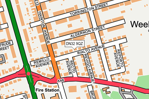 DN32 9QZ map - OS OpenMap – Local (Ordnance Survey)