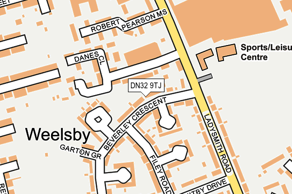 DN32 9TJ map - OS OpenMap – Local (Ordnance Survey)