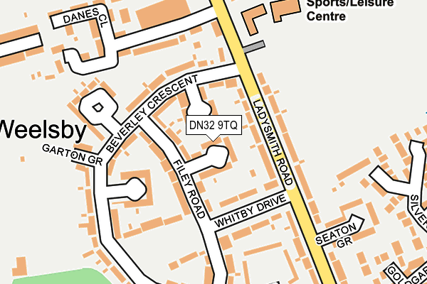 DN32 9TQ map - OS OpenMap – Local (Ordnance Survey)