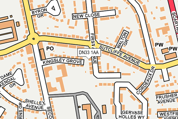 DN33 1AA map - OS OpenMap – Local (Ordnance Survey)