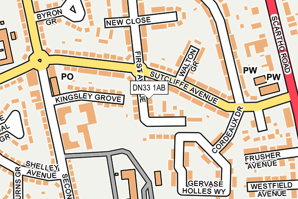DN33 1AB map - OS OpenMap – Local (Ordnance Survey)