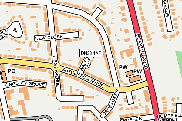 DN33 1AF map - OS OpenMap – Local (Ordnance Survey)