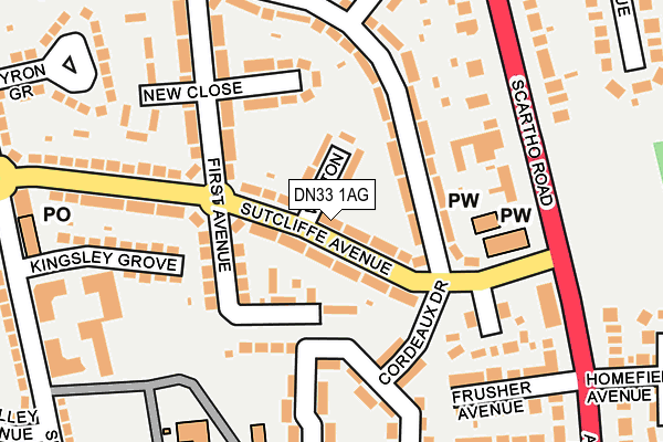 DN33 1AG map - OS OpenMap – Local (Ordnance Survey)