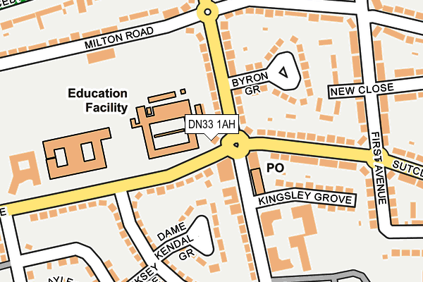 DN33 1AH map - OS OpenMap – Local (Ordnance Survey)