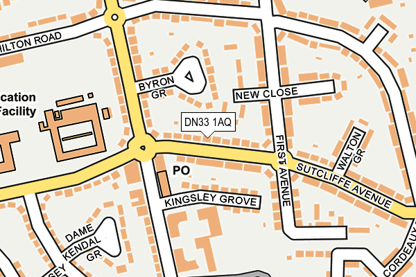 DN33 1AQ map - OS OpenMap – Local (Ordnance Survey)