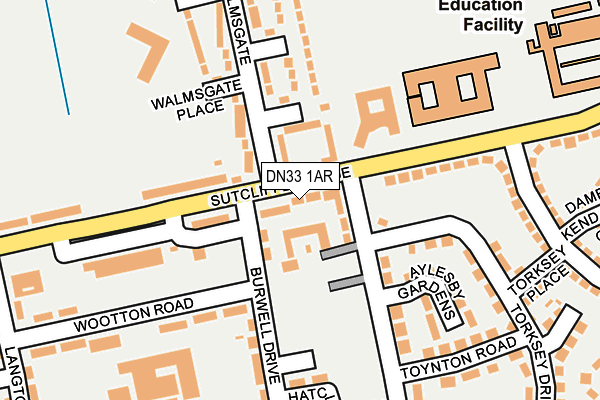 DN33 1AR map - OS OpenMap – Local (Ordnance Survey)