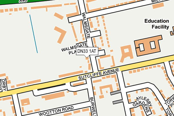 DN33 1AT map - OS OpenMap – Local (Ordnance Survey)
