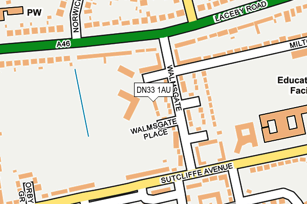 DN33 1AU map - OS OpenMap – Local (Ordnance Survey)