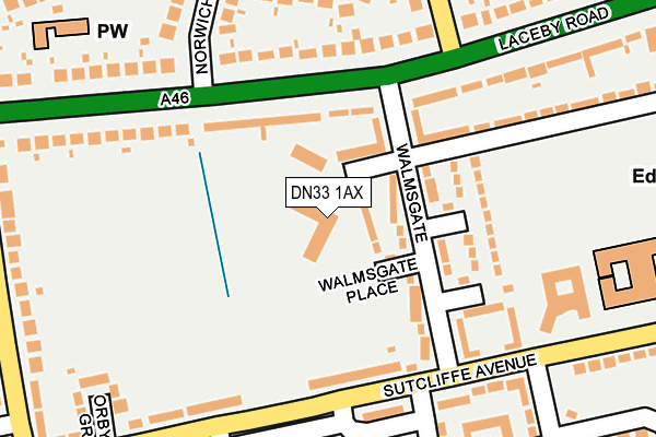 DN33 1AX map - OS OpenMap – Local (Ordnance Survey)