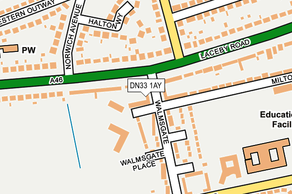DN33 1AY map - OS OpenMap – Local (Ordnance Survey)