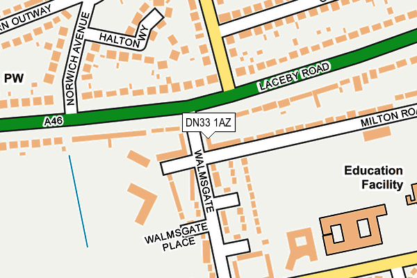 DN33 1AZ map - OS OpenMap – Local (Ordnance Survey)
