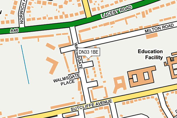 DN33 1BE map - OS OpenMap – Local (Ordnance Survey)