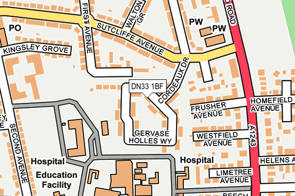 DN33 1BF map - OS OpenMap – Local (Ordnance Survey)
