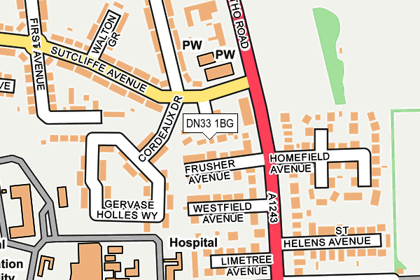 DN33 1BG map - OS OpenMap – Local (Ordnance Survey)