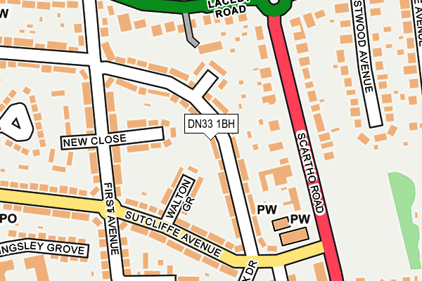 DN33 1BH map - OS OpenMap – Local (Ordnance Survey)